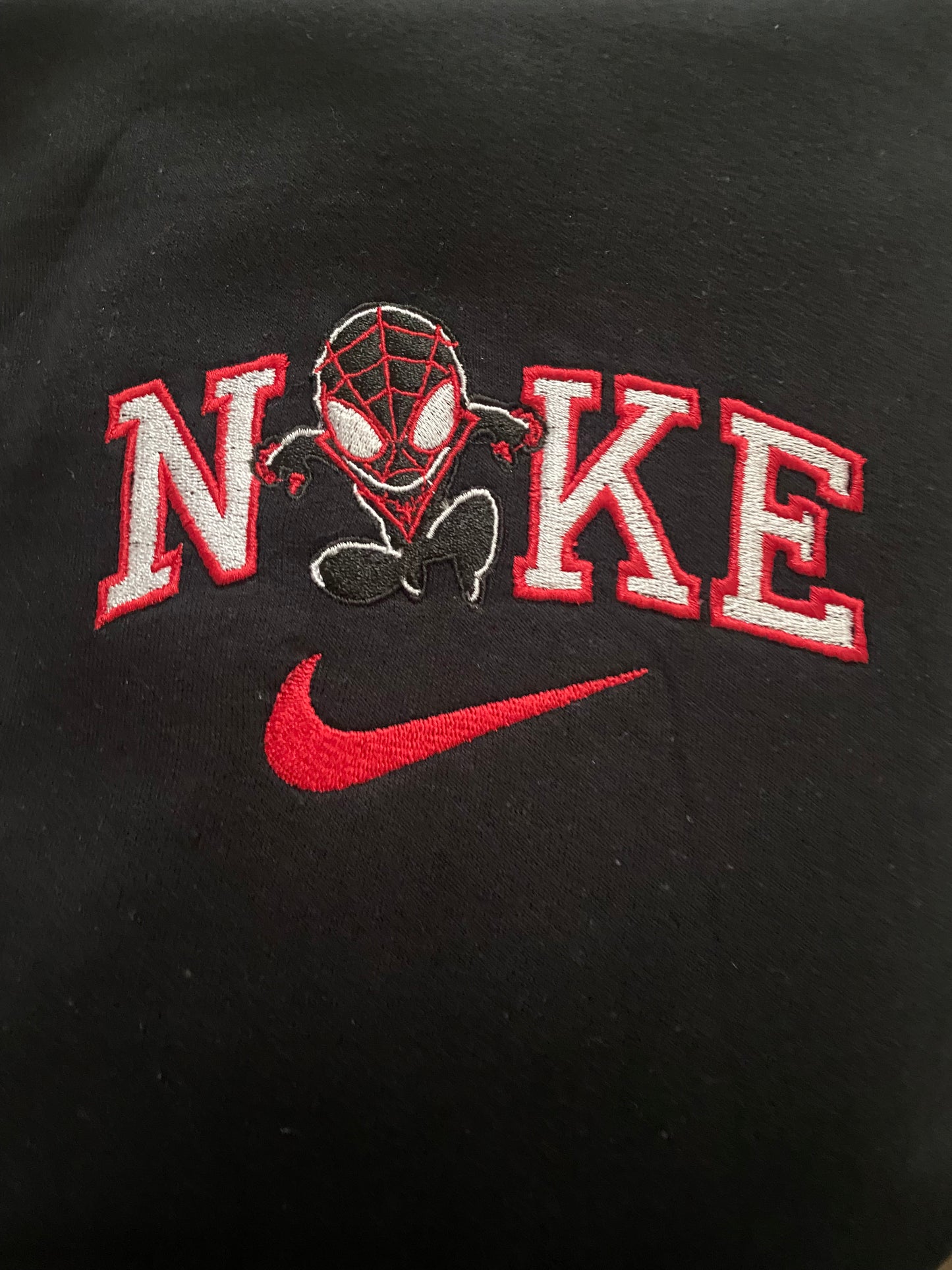 spidermen embroider hoodie with back design