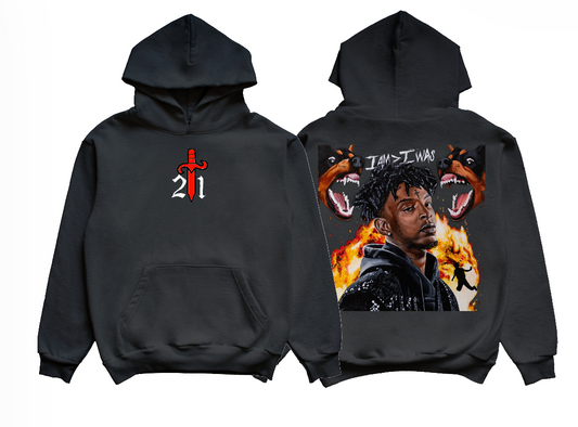21 Savage embroider hoodie with back design
